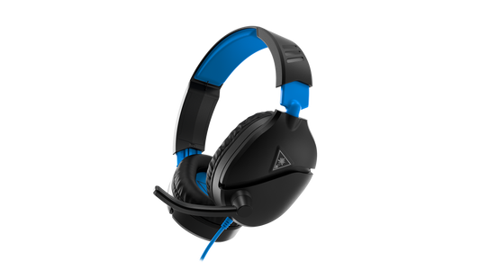 Turtle Beach Recon 70P Black/Blue wired gaming headset front view