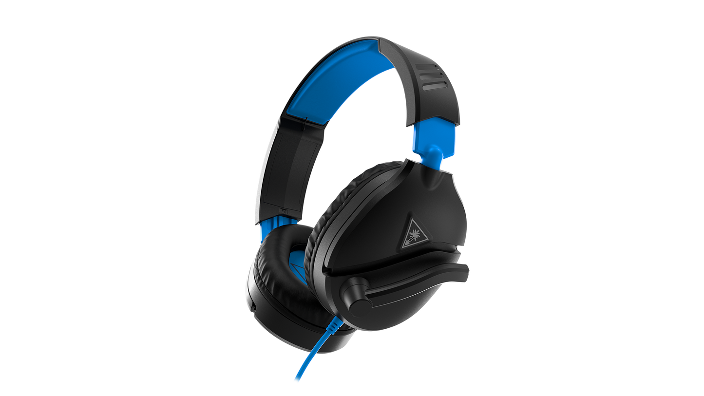 Turtle Beach Recon 70P Black/Blue wired gaming headset side view