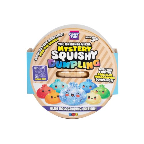 Crazy Fun RMS Mystery Squishy Dumpling Blue Holographic Edition pack
